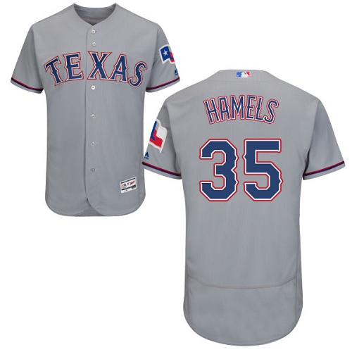 Rangers #35 Cole Hamels Grey Flexbase Authentic Collection Stitched MLB Jersey - Click Image to Close